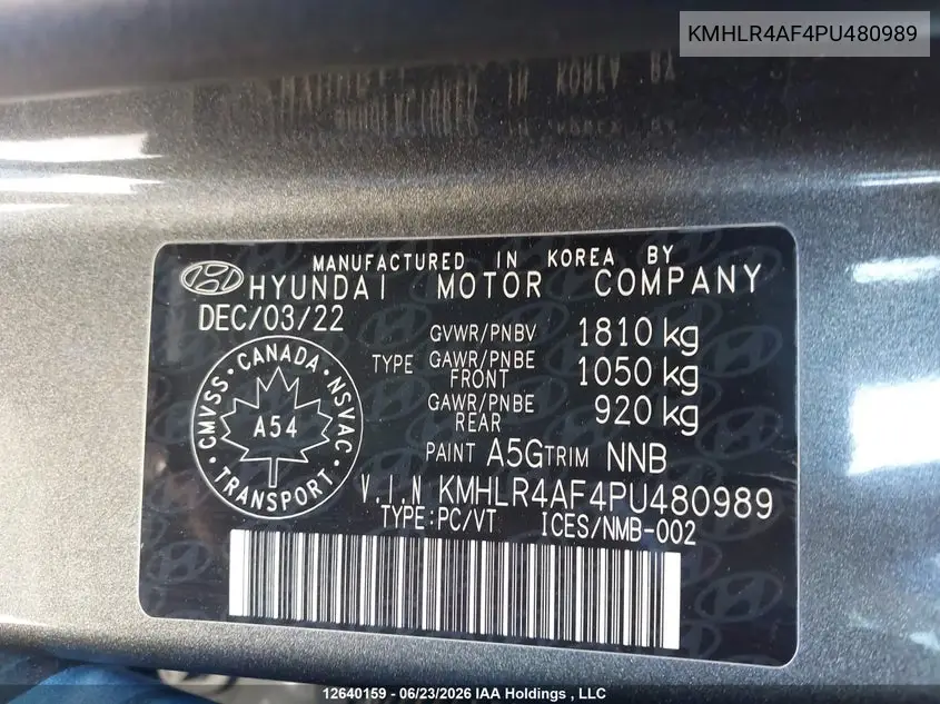 2023 HYUNDAI ELANTRA VIN KMHLR4AF4PU480989 — фото 9