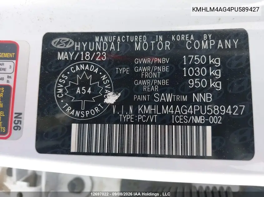 2023 HYUNDAI ELANTRA VIN KMHLM4AG4PU589427 — фото 19