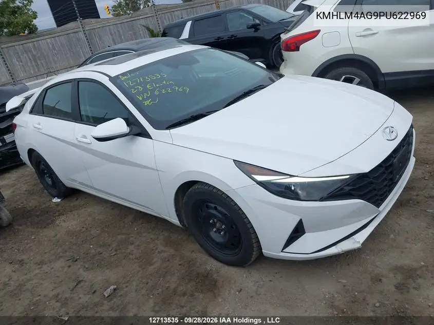 HYUNDAI ELANTRA 2023, VIN KMHLM4AG9PU622969
