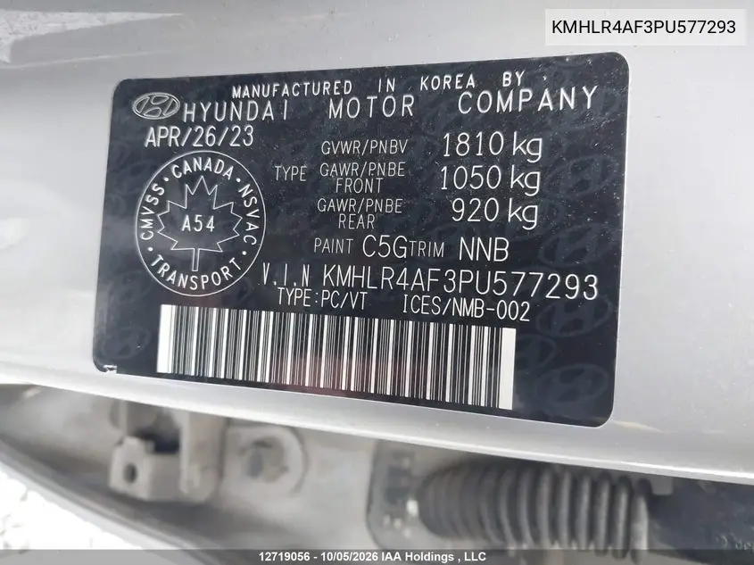 2023 HYUNDAI ELANTRA VIN KMHLR4AF3PU577293 — фото 9