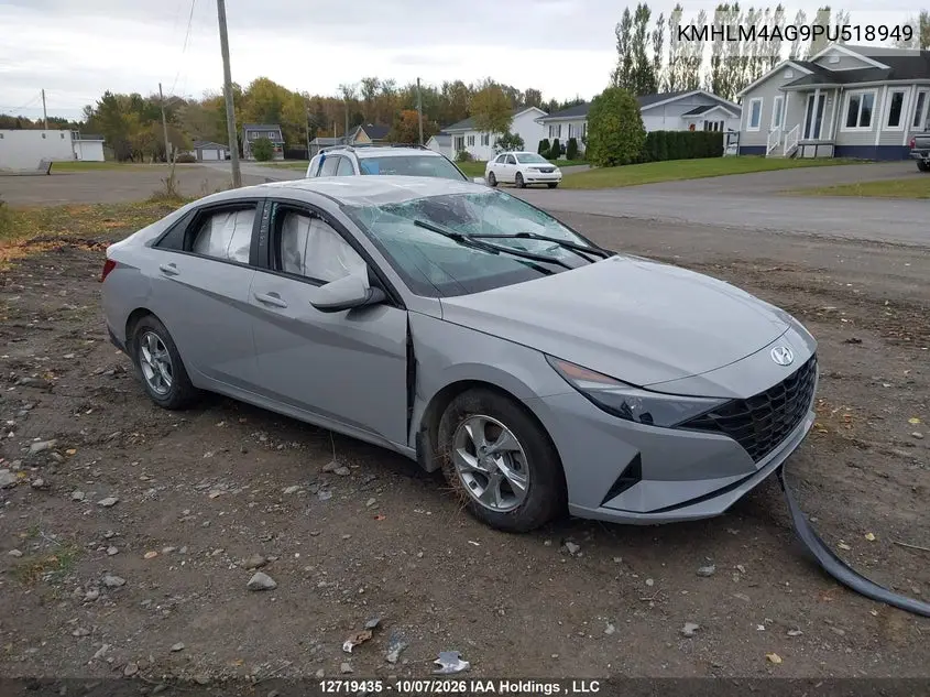 HYUNDAI ELANTRA 2023, VIN KMHLM4AG9PU518949