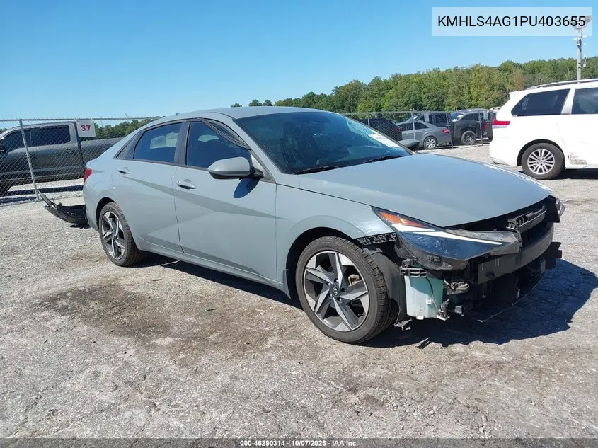 HYUNDAI ELANTRA 2023, VIN KMHLS4AG1PU403655