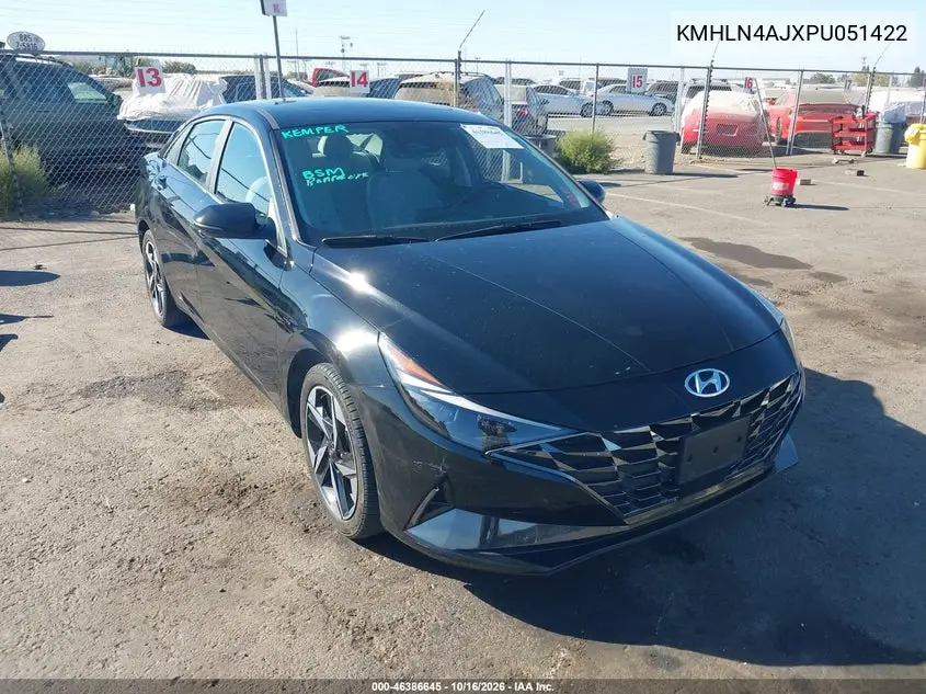 HYUNDAI ELANTRA 2023, VIN KMHLN4AJXPU051422