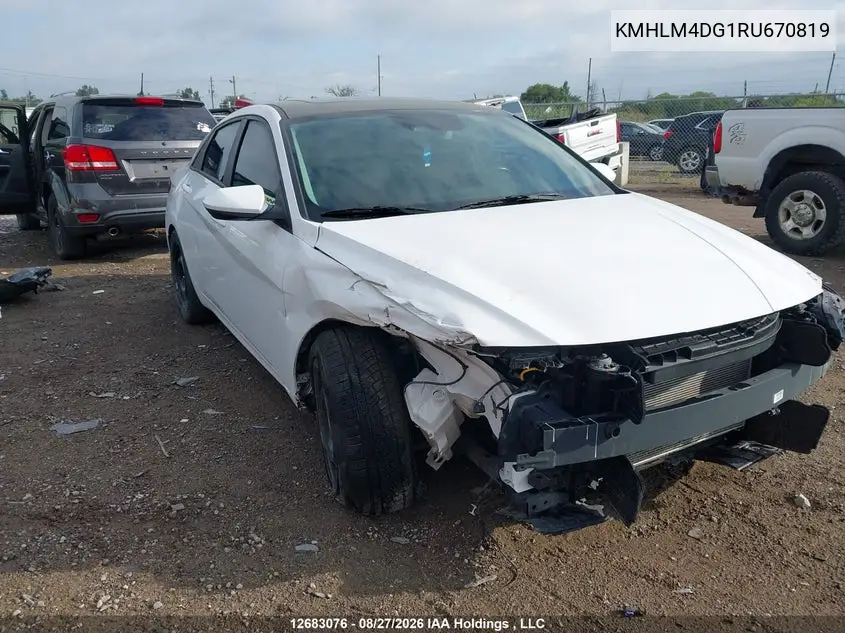 HYUNDAI ELANTRA 2024, VIN KMHLM4DG1RU670819