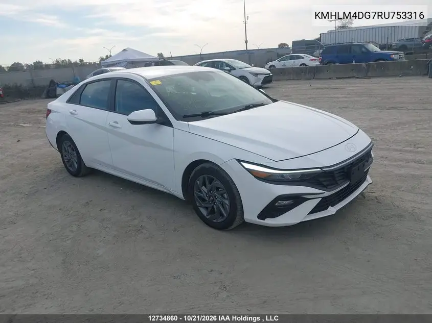 HYUNDAI ELANTRA 2024, VIN KMHLM4DG7RU753316