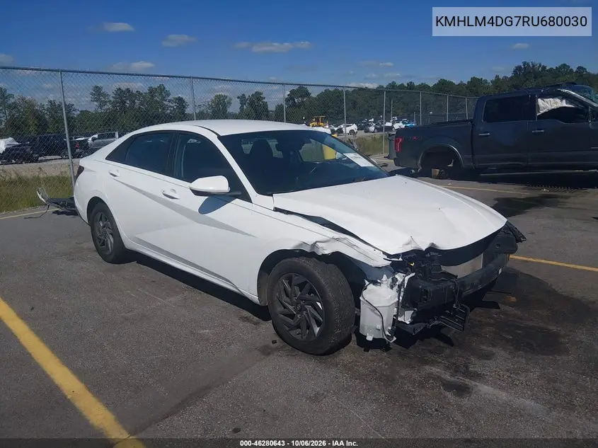 HYUNDAI ELANTRA 2024, VIN KMHLM4DG7RU680030