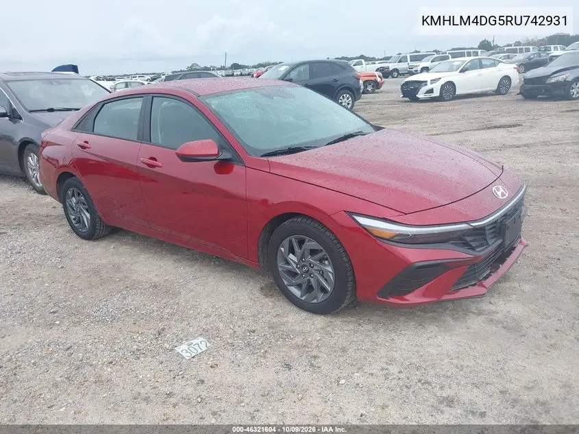 HYUNDAI ELANTRA 2024, VIN KMHLM4DG5RU742931