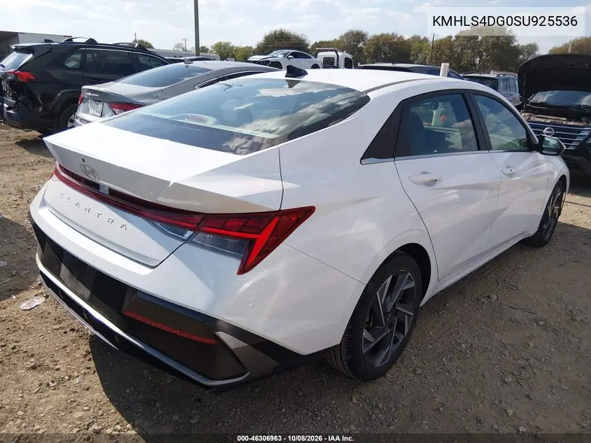 2025 HYUNDAI ELANTRA VIN KMHLS4DG0SU925536 — фото 4