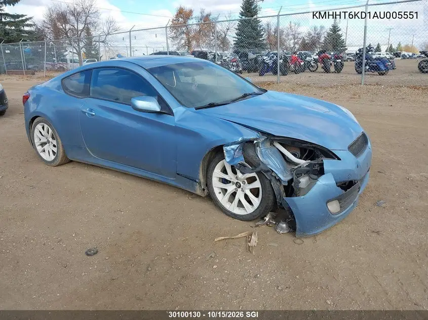 HYUNDAI GENESIS COUPE 2010, VIN KMHHT6KD1AU005551