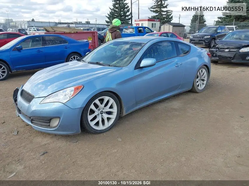 2010 HYUNDAI GENESIS COUPE VIN KMHHT6KD1AU005551 — фото 2