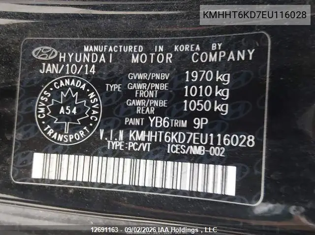2014 HYUNDAI GENESIS COUPE VIN KMHHT6KD7EU116028 — фото 10