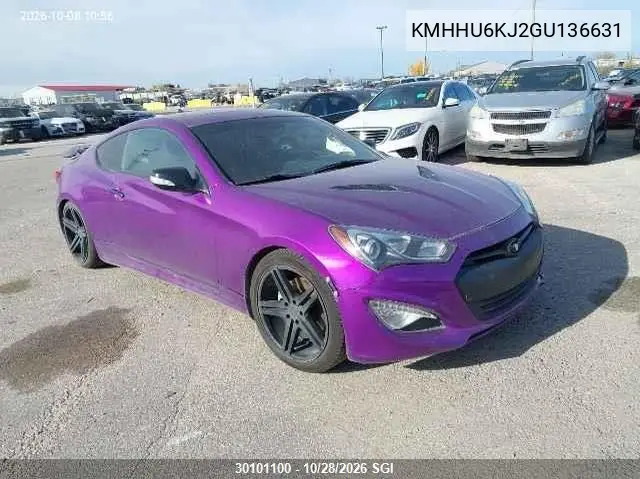 HYUNDAI GENESIS COUPE 2016, VIN KMHHU6KJ2GU136631