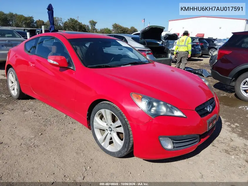 HYUNDAI GENESIS 2010, VIN KMHHU6KH7AU017591