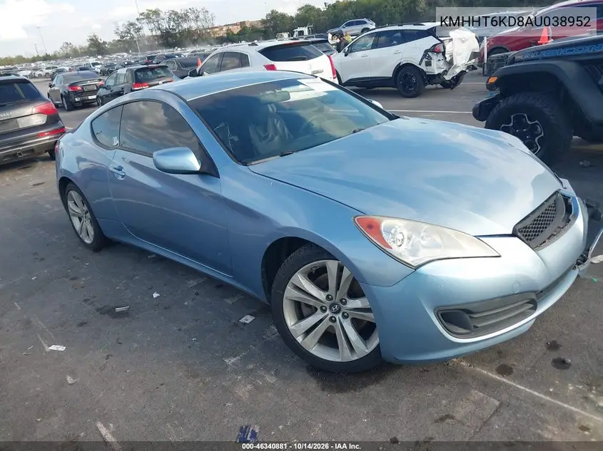HYUNDAI GENESIS 2010, VIN KMHHT6KD8AU038952