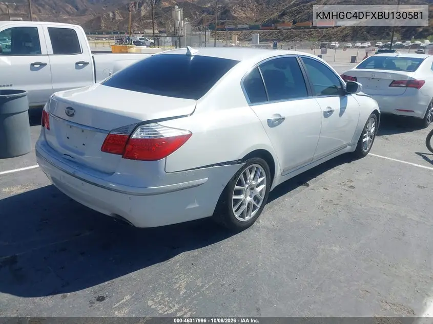 2011 HYUNDAI GENESIS VIN KMHGC4DFXBU130581 — фото 4