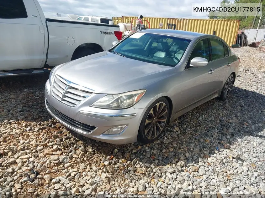 2012 HYUNDAI GENESIS VIN KMHGC4DD2CU177815 — фото 2