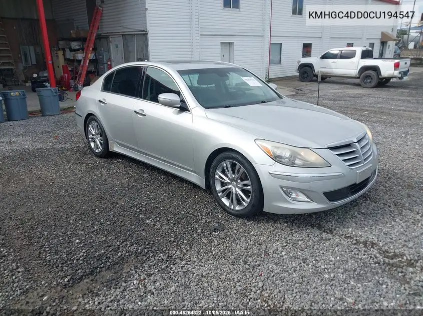 HYUNDAI GENESIS 2012, VIN KMHGC4DD0CU194547