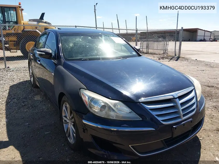 HYUNDAI GENESIS 2012, VIN KMHGC4DD0CU193379