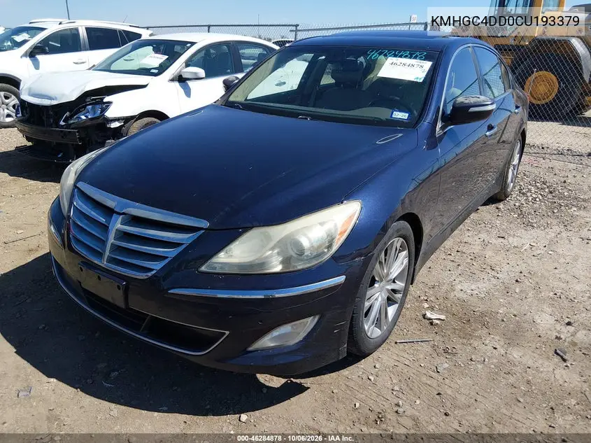 2012 HYUNDAI GENESIS VIN KMHGC4DD0CU193379 — фото 2
