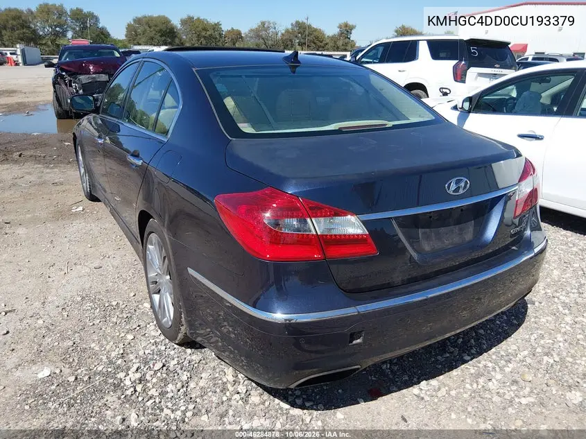2012 HYUNDAI GENESIS VIN KMHGC4DD0CU193379 — фото 3