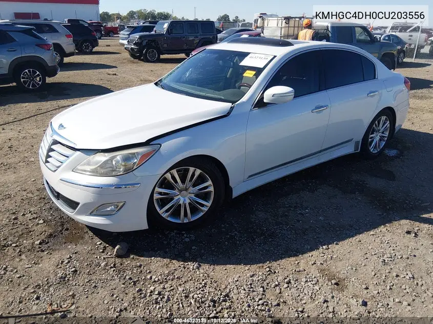 2012 HYUNDAI GENESIS VIN KMHGC4DH0CU203556 — фото 2