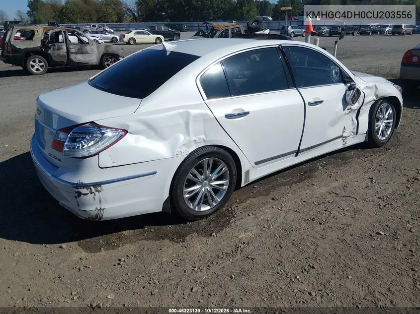 2012 HYUNDAI GENESIS VIN KMHGC4DH0CU203556 — фото 4