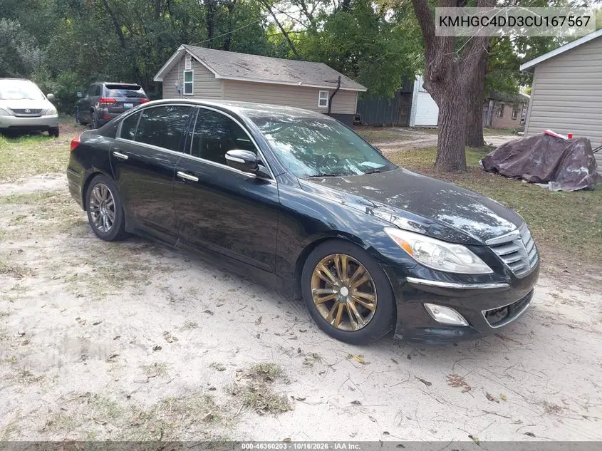 HYUNDAI GENESIS 2012, VIN KMHGC4DD3CU167567