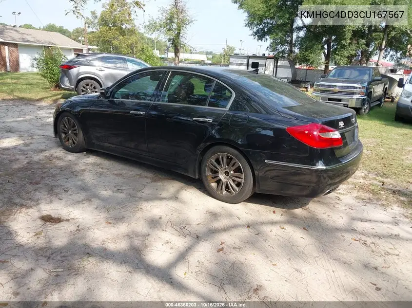 2012 HYUNDAI GENESIS VIN KMHGC4DD3CU167567 — фото 3