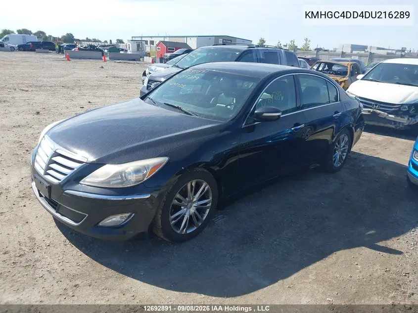 2013 HYUNDAI GENESIS VIN KMHGC4DD4DU216289 — фото 2