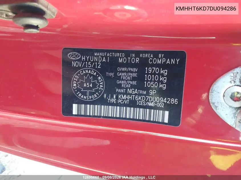 2013 HYUNDAI GENESIS VIN KMHHT6KD7DU094286 — фото 20
