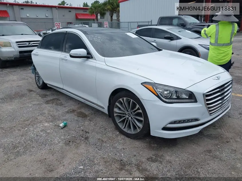 HYUNDAI GENESIS 2016, VIN KMHGN4JE6GU118831