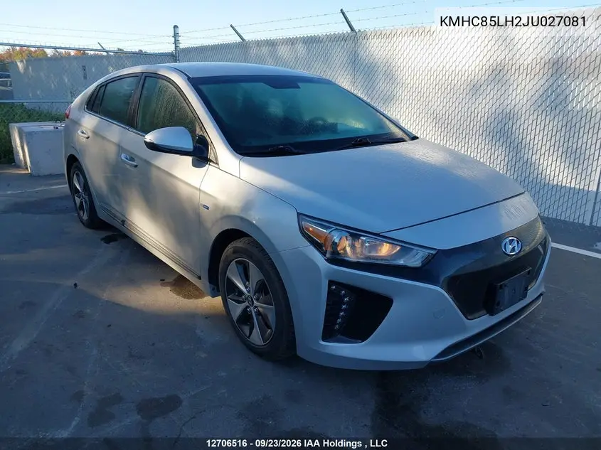 HYUNDAI IONIQ 2018, VIN KMHC85LH2JU027081