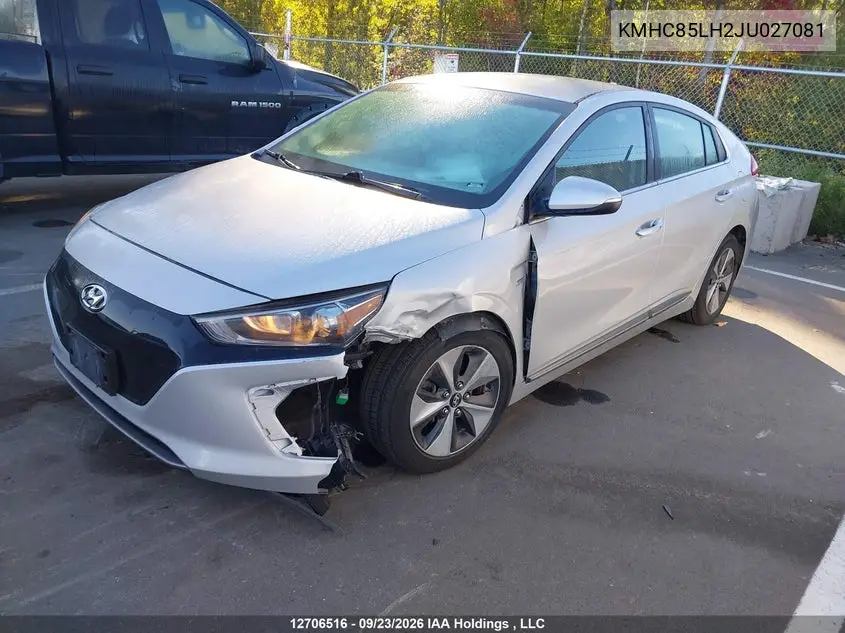 2018 HYUNDAI IONIQ VIN KMHC85LH2JU027081 — фото 2