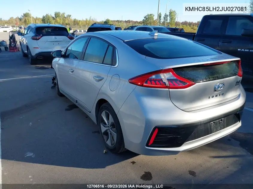 2018 HYUNDAI IONIQ VIN KMHC85LH2JU027081 — фото 3