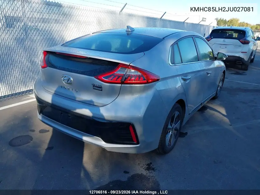 2018 HYUNDAI IONIQ VIN KMHC85LH2JU027081 — фото 4