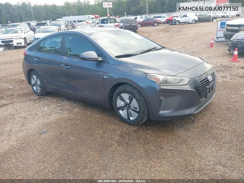 HYUNDAI IONIQ 2018, VIN KMHC65LC0JU077150