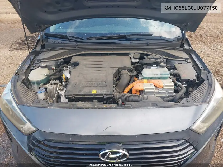 2018 HYUNDAI IONIQ VIN KMHC65LC0JU077150 — фото 10