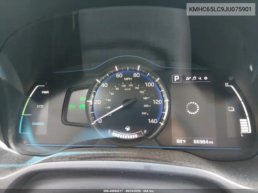 2018 HYUNDAI IONIQ VIN KMHC65LC9JU075901 — фото 7