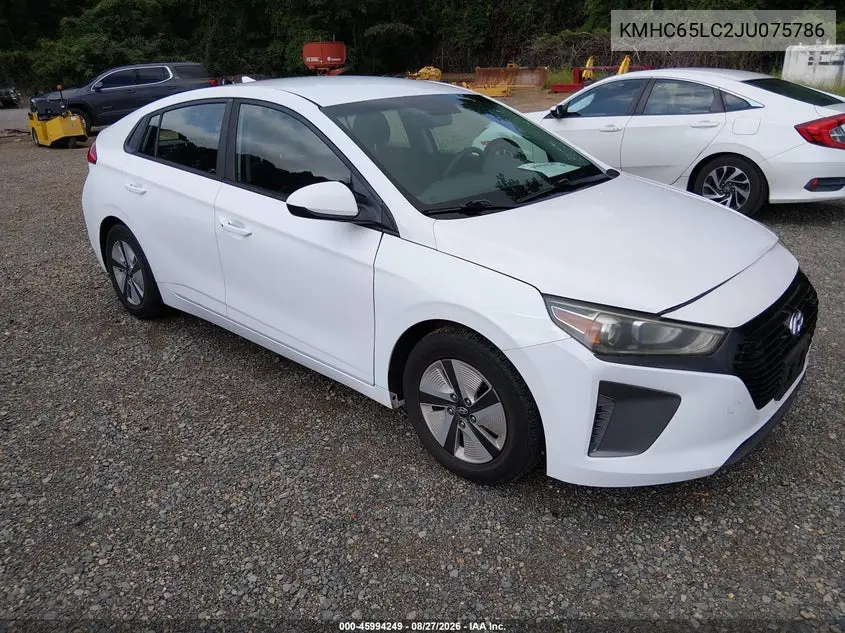 HYUNDAI IONIQ 2018, VIN KMHC65LC2JU075786