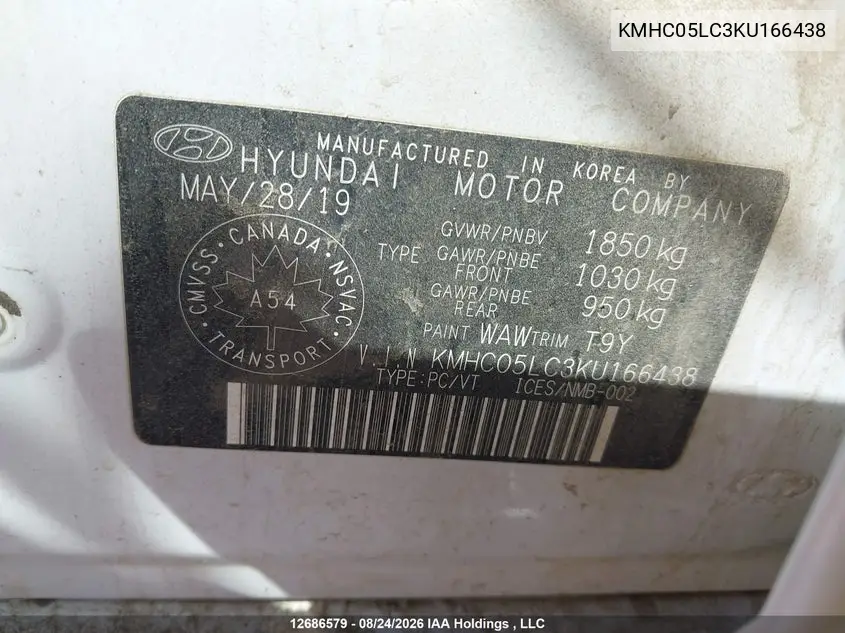 2019 HYUNDAI IONIQ VIN KMHC05LC3KU166438 — фото 17
