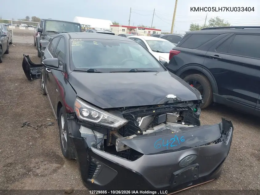 HYUNDAI IONIQ 2019, VIN KMHC05LH7KU033404