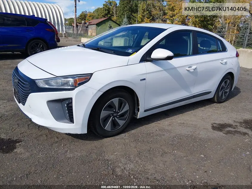 2019 HYUNDAI IONIQ VIN KMHC75LC7KU140405 — фото 2