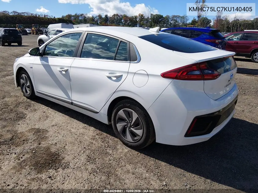 2019 HYUNDAI IONIQ VIN KMHC75LC7KU140405 — фото 3