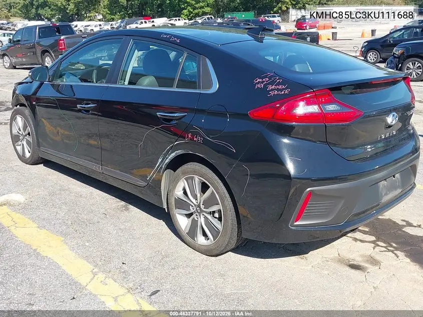2019 HYUNDAI IONIQ VIN KMHC85LC3KU111688 — фото 3