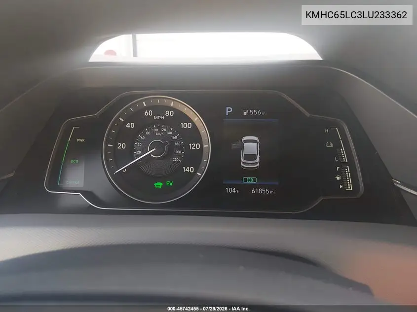 2020 HYUNDAI IONIQ VIN KMHC65LC3LU233362 — фото 7