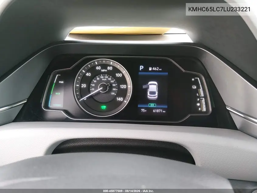 2020 HYUNDAI IONIQ VIN KMHC65LC7LU233221 — фото 7