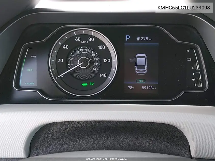 2020 HYUNDAI IONIQ VIN KMHC65LC1LU233098 — фото 7