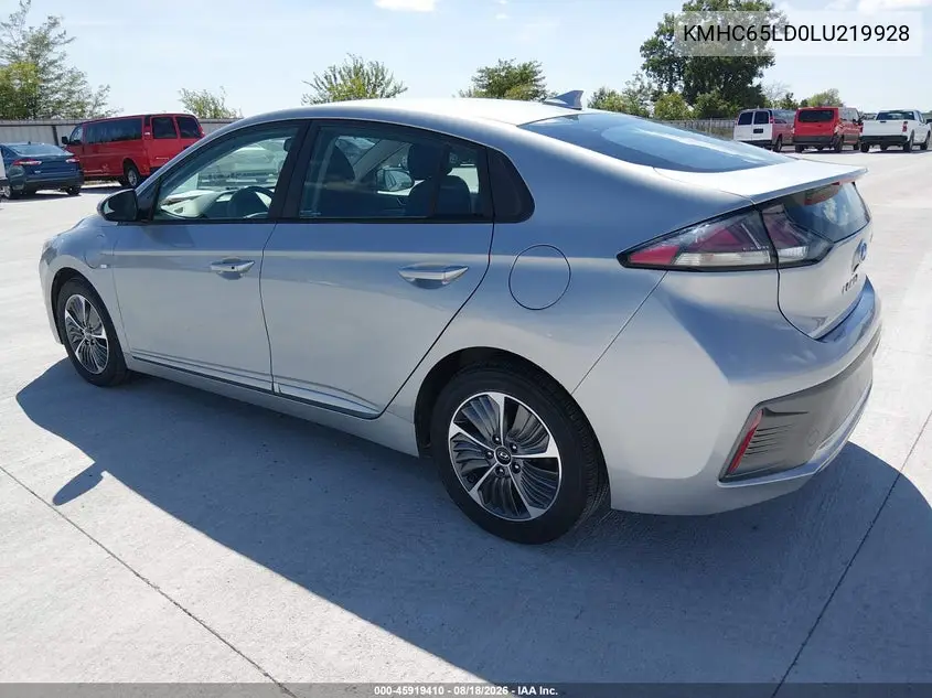 2020 HYUNDAI IONIQ VIN KMHC65LD0LU219928 — фото 3