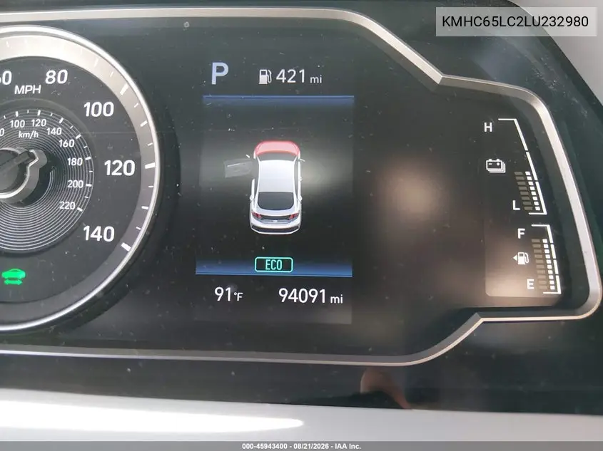 2020 HYUNDAI IONIQ VIN KMHC65LC2LU232980 — фото 19