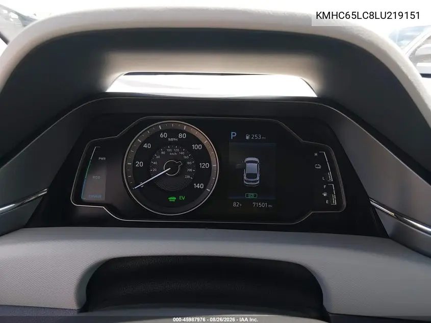 2020 HYUNDAI IONIQ VIN KMHC65LC8LU219151 — фото 7